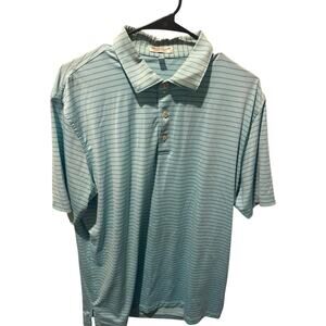 Peter Millar Summer Comfort Performance Golf Polo – Blue Striped – Size Large